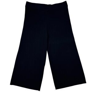 NEW Lysse Cadell Ribbed Pull On Wide Leg Pant Womens XL Black Cropped Stitch Fix